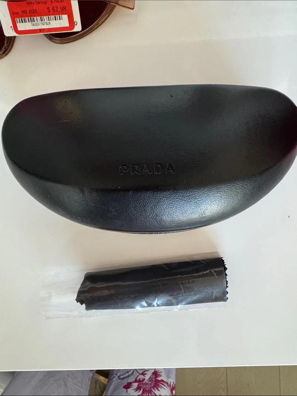 Prada Black Sunglasses Case with White Logo
